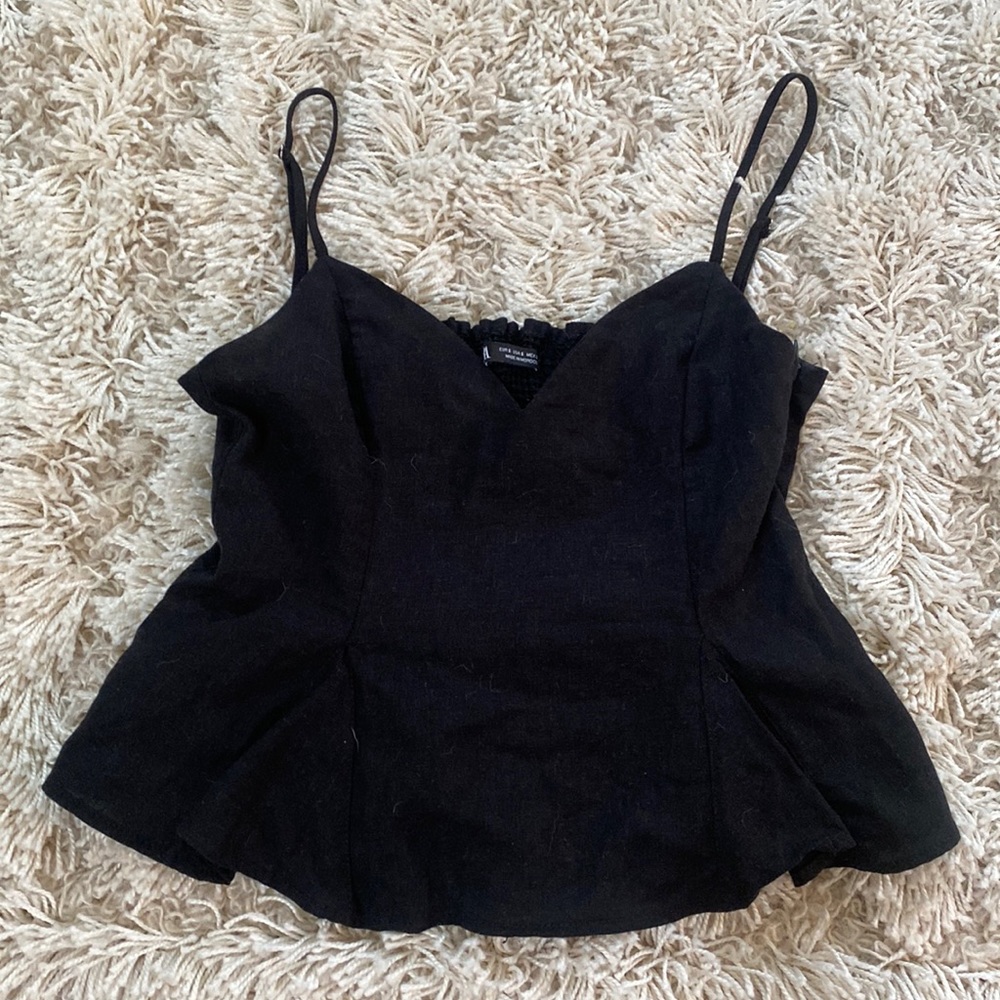 Zara Linen Peplum Top, small